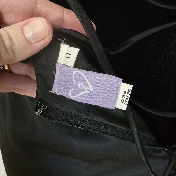 Windsor Satin Halter Maxi Dress Floral Beaded Lace Up Back Size 11 Y2K - Picture 9 of 12